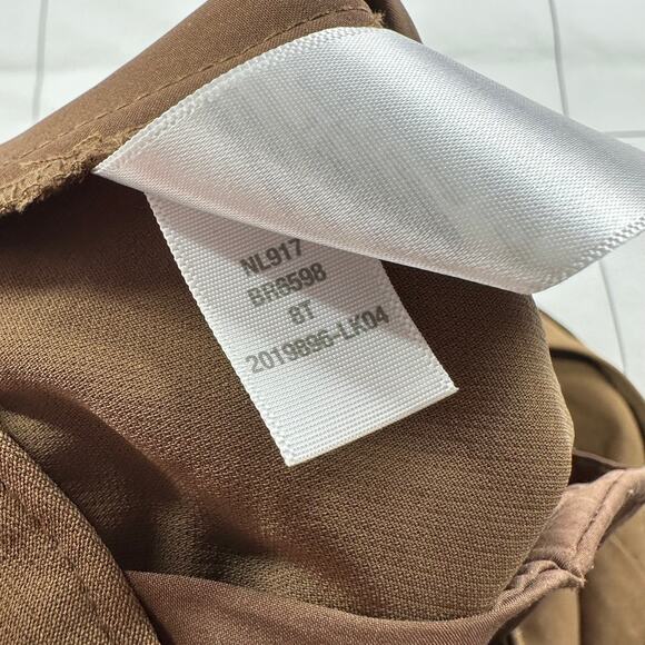 Madewell Pants Womens 8 Tall Brown Tan Pleated Tapered Leg Crepe High Rise Work - Picture 6 of 12